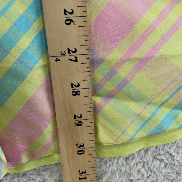 Lilly Pulitzer Silk Strapless Dress Women's 8‎ Pastel Plaid Green Pink A-Line - Picture 8 of 9